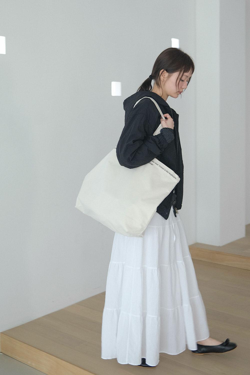 Breezy cotton tiered long skirt (2col)