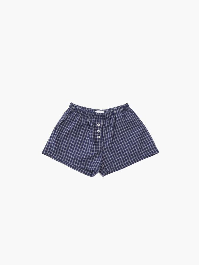 프롬뮤즈 check button banding shorts