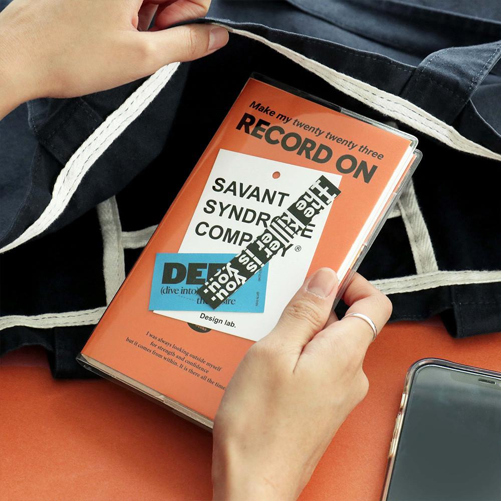 23년 먼슬리 플래너 월간 스케줄러 미니 다이어리 슬림 휴대용 레트로 PVC 2023