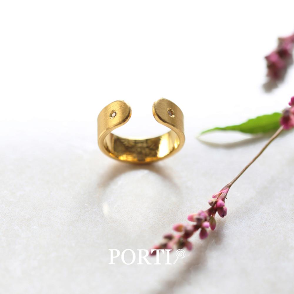 [뽀르띠] 다이아 탯줄(2) 반지 첫 돌 백일 아기 순금 백일 잔치 반지 3.75g