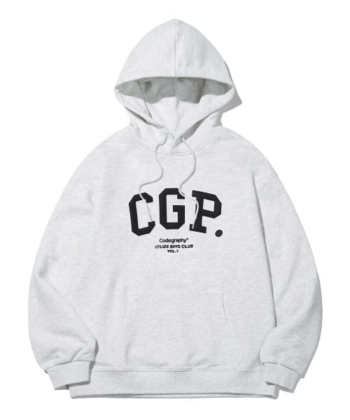 [기모 Ver.] CGP 아치 로고 후드티_라이트그레이