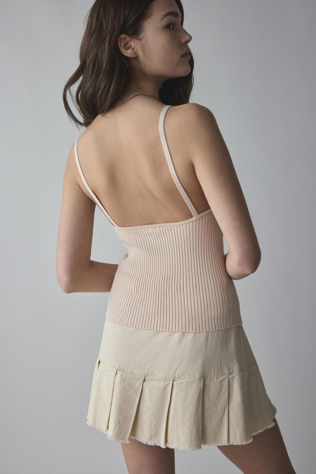 김치 블루 베스 러플 스웨터 캐미솔