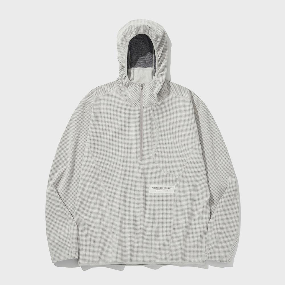 SQUARE FLEECE HOOD PULLOVER_WHTIE