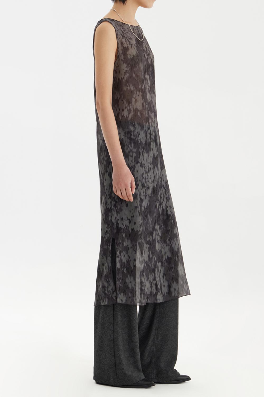 Printing Jersey Dress - Charcoal Grey