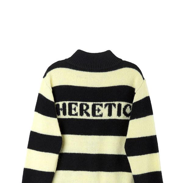 STRIPE KNIT ZIP-UP JACKET / butter