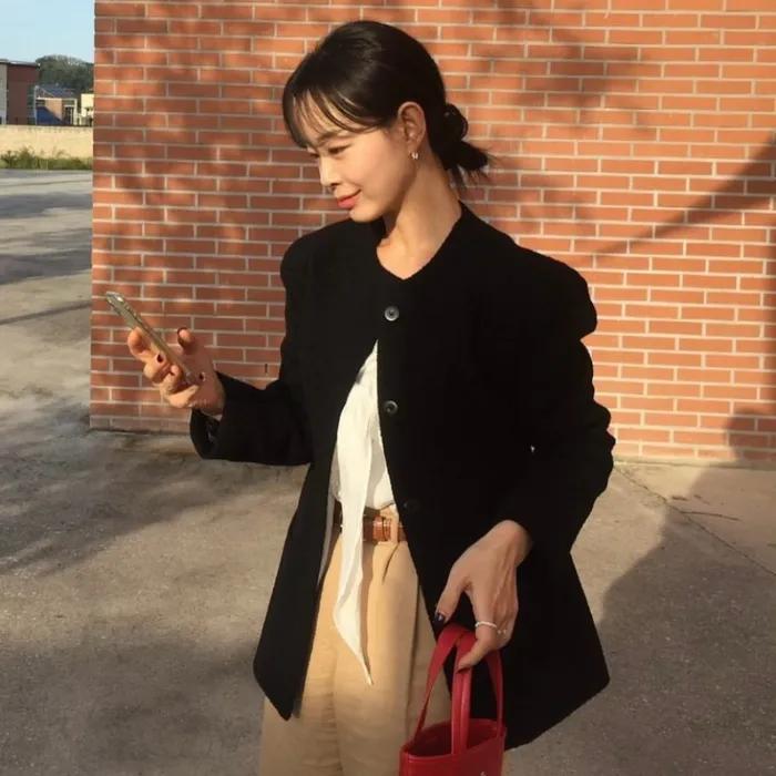 [29CM 단독] (9차 리오더) boucle wool jacket_bk (M SIZE)