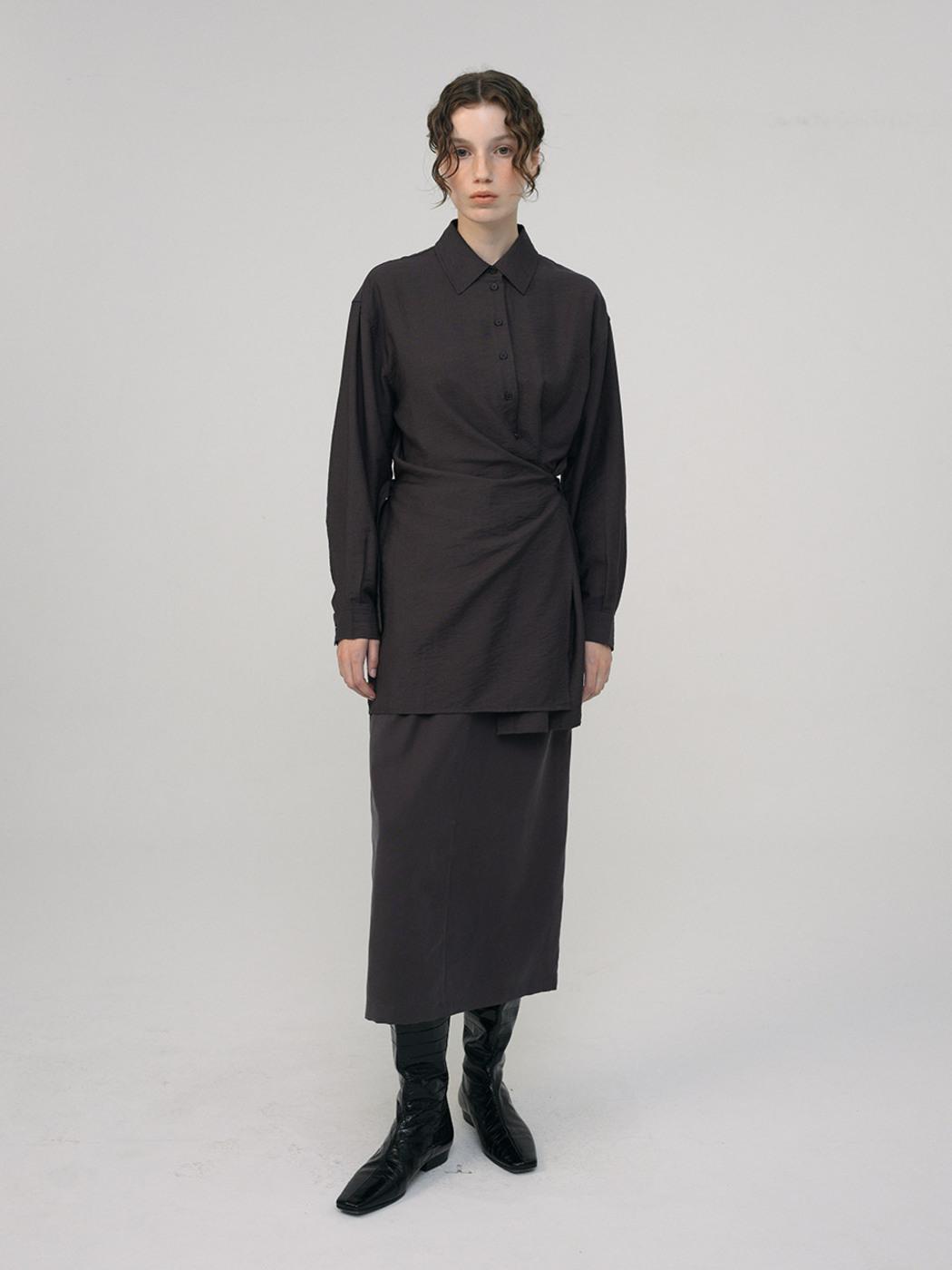 [유튜버PICK]Wrap Shirt Onepiece (2color)