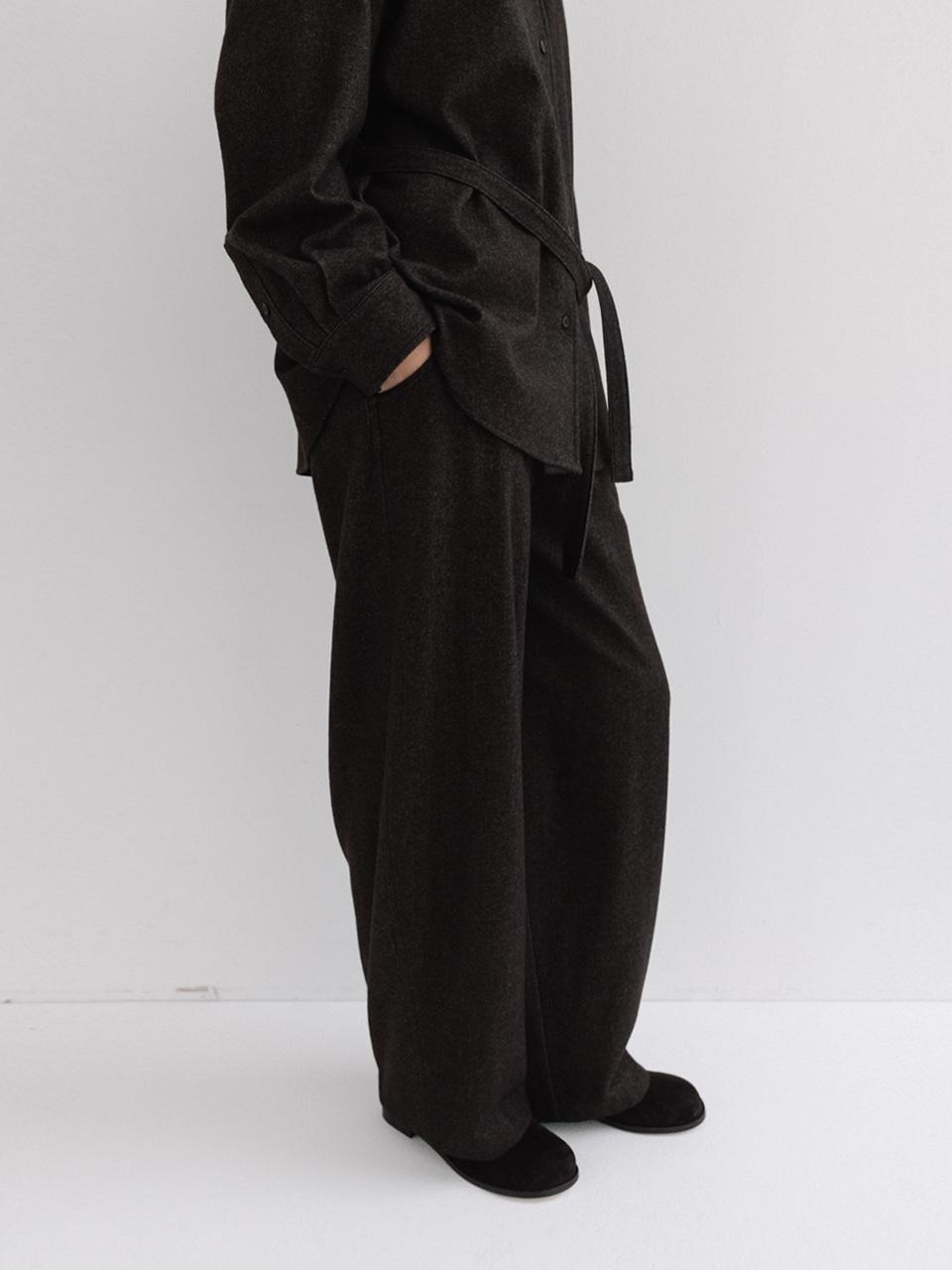 wool banding pants (brown)