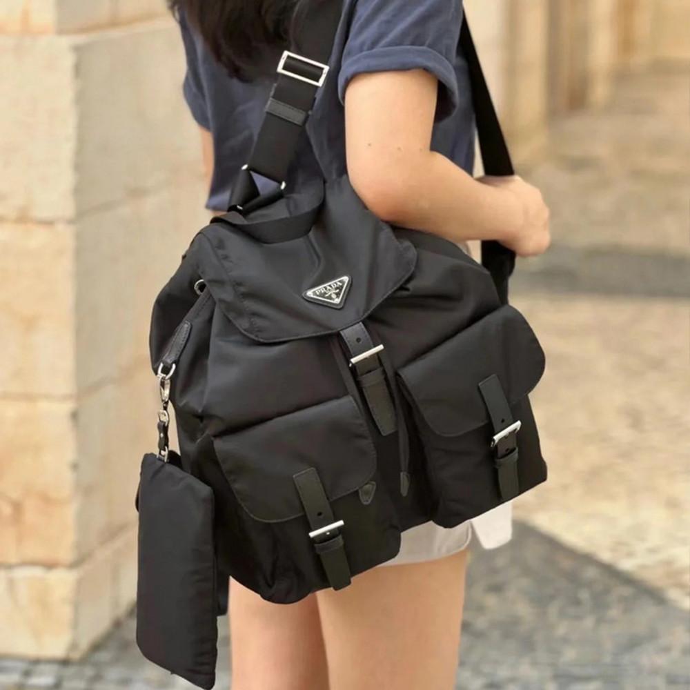 [중고] [반품/환품 무료] 프라다 여성 백팩 미디움 리나일론 백팩 블랙 PRADA 9960664624