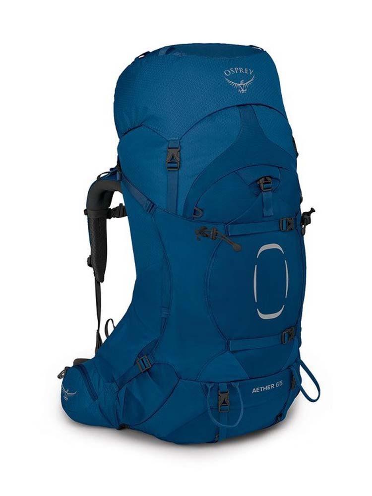 Osprey Aether 65 Mens Hiking Backpack - Deep Water Blue - S/M