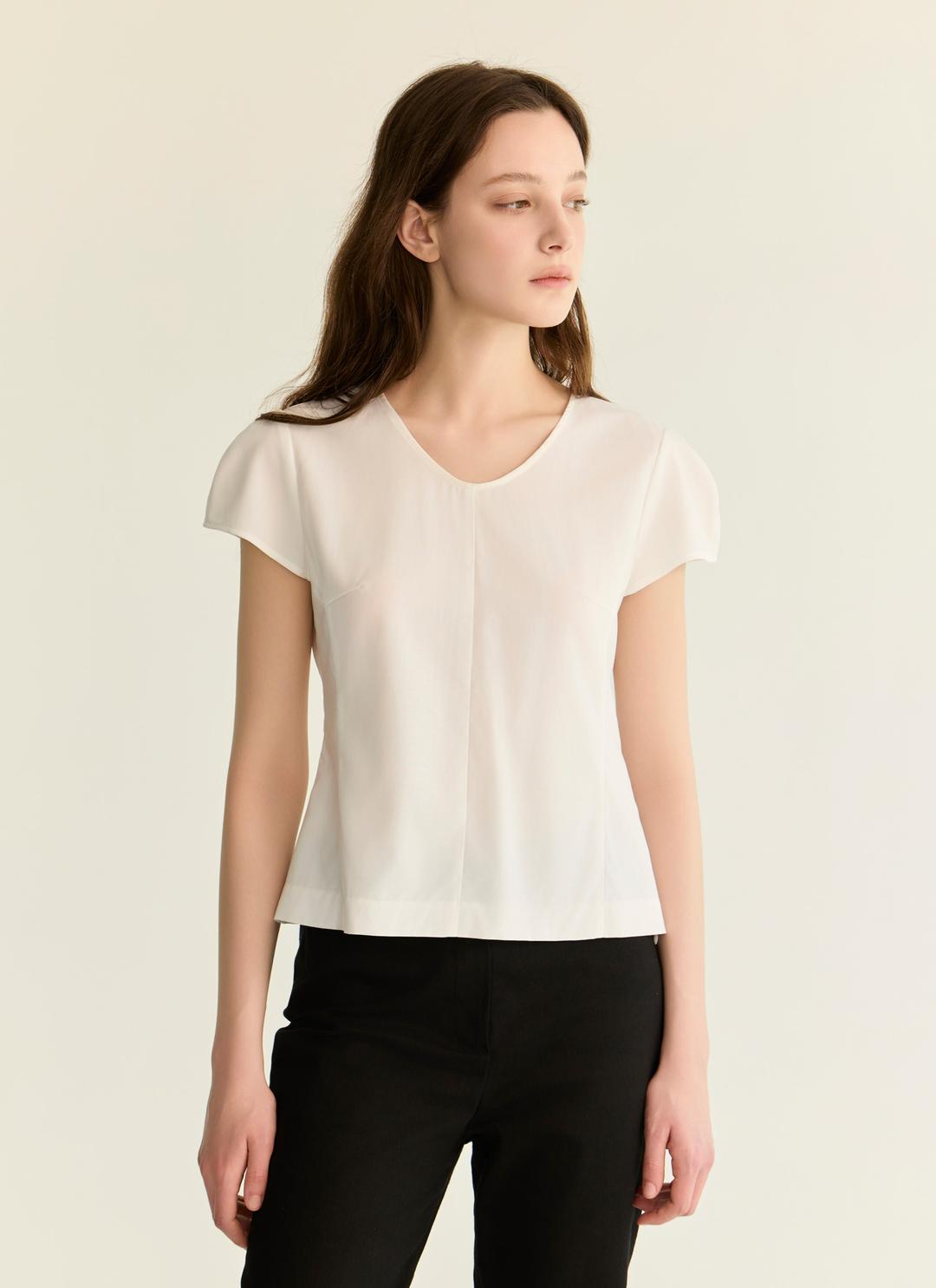 (2차 리오더) v-neck wing blouse_wh (6/11 이내 출고)