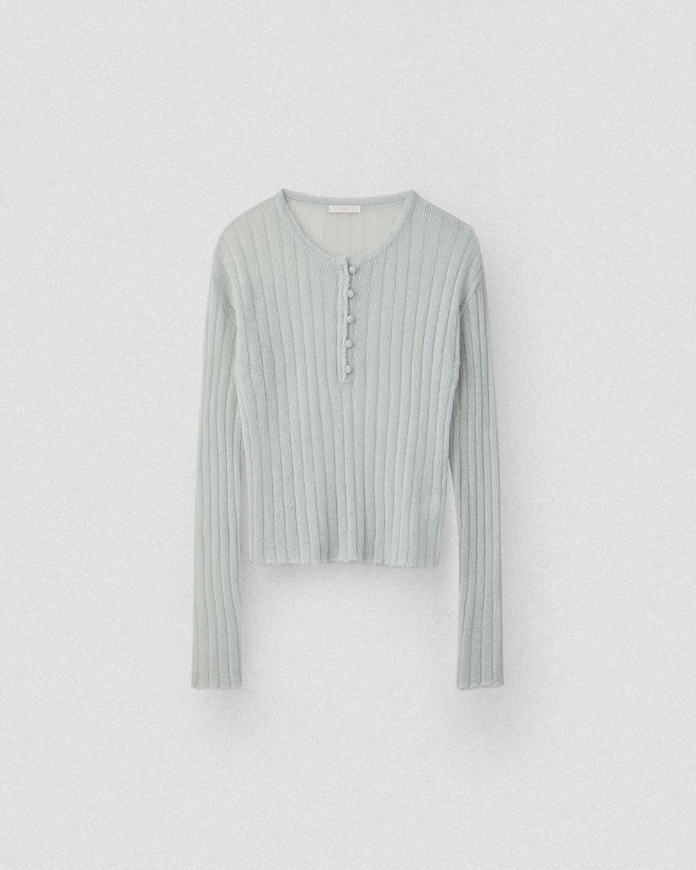 Ribbed Slim Wool Knit_Light Grey