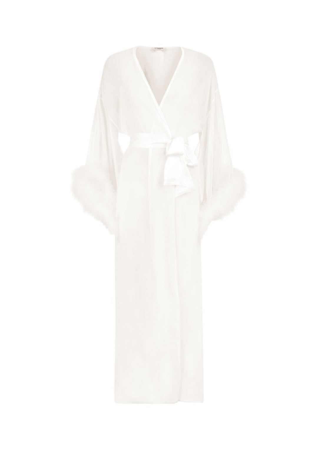 Diana Silk and Marabou Feather Long Robe