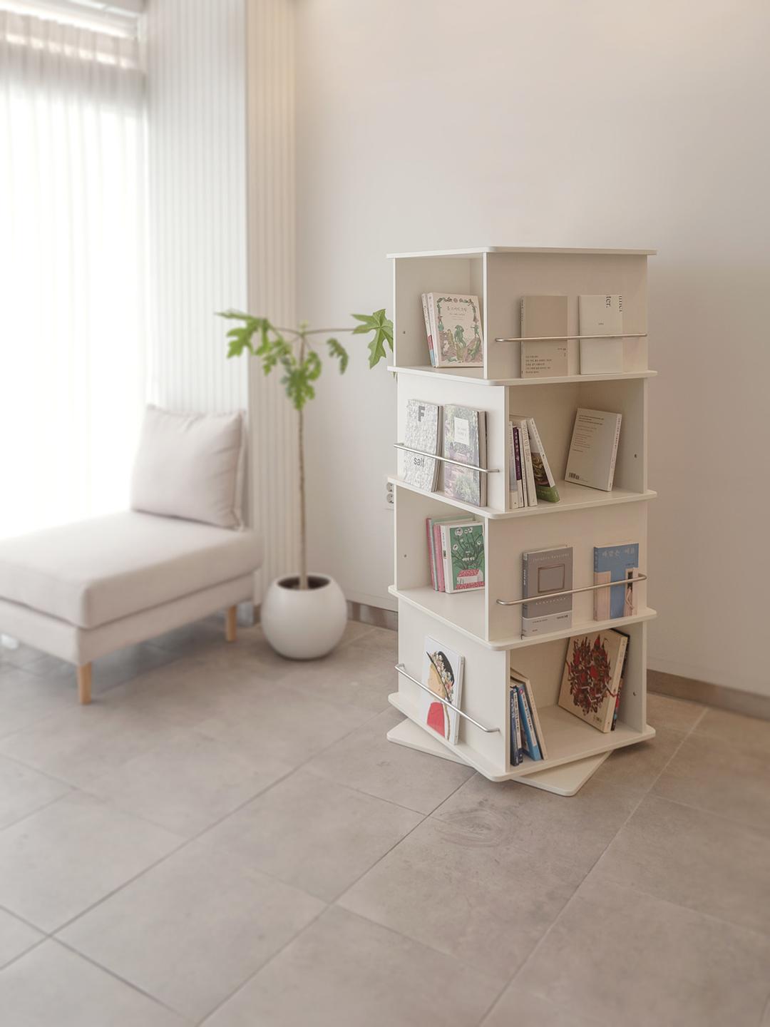 북갤러리 회전책장-화이트