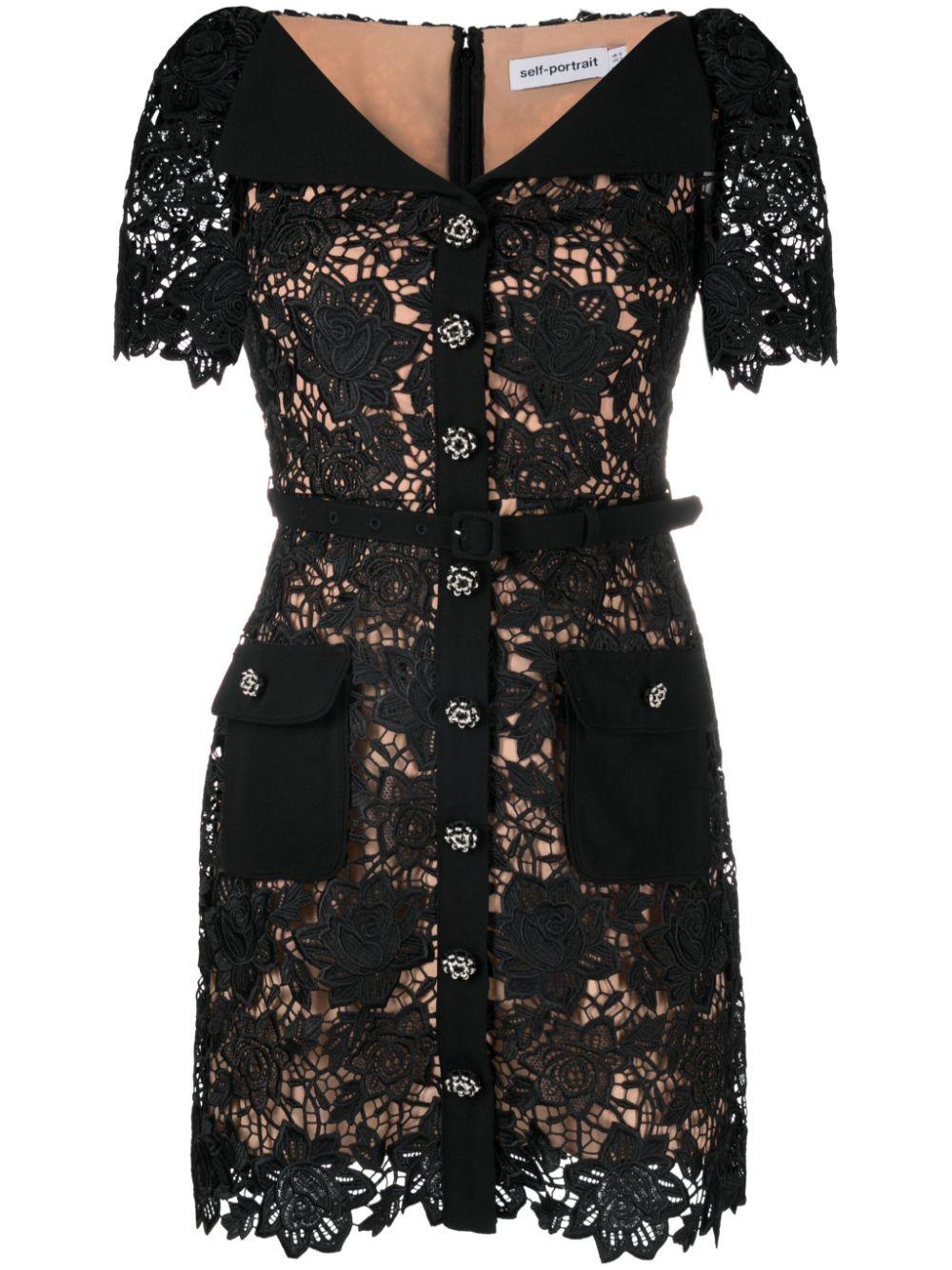 guipure lace minidress