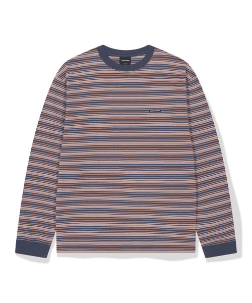 MULTI-STRIPED LS T-SHIRT (NAVY)