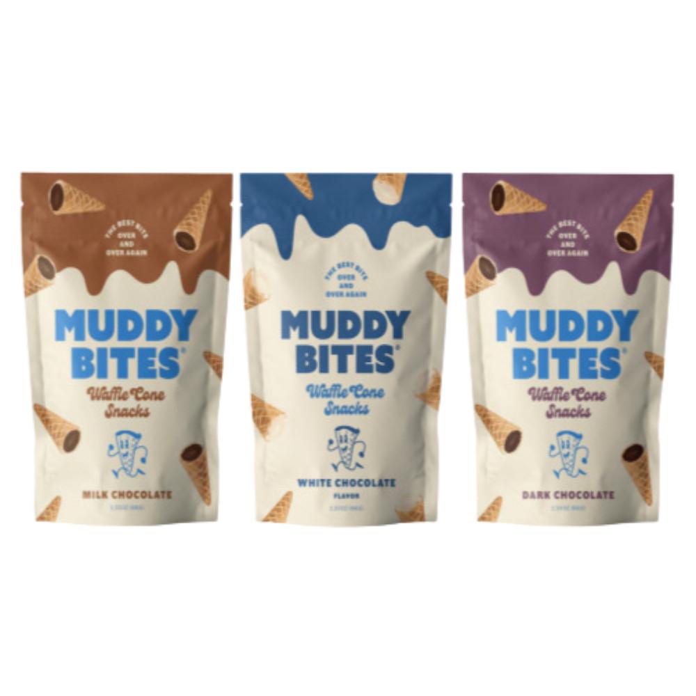 머디바이츠 와플콘 스낵 화이트 밀크 다크 초콜릿 맛 Muddy Bites [원산지:미국]