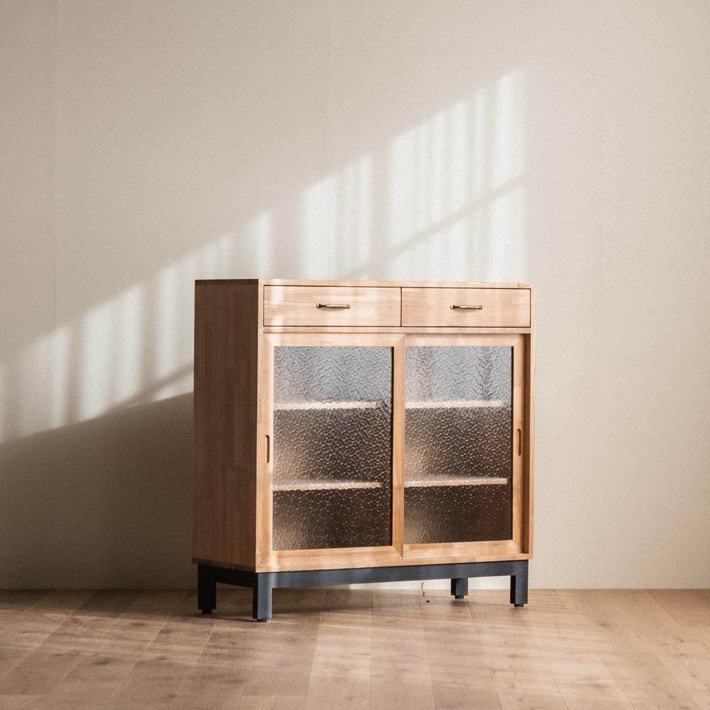 유메BL 원목 유리수납장 1000