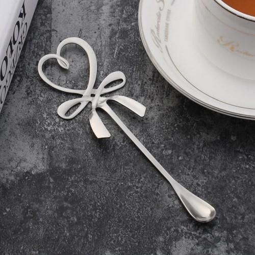 하트리본 컵걸이 티스푼 디저트 커피 스텐
