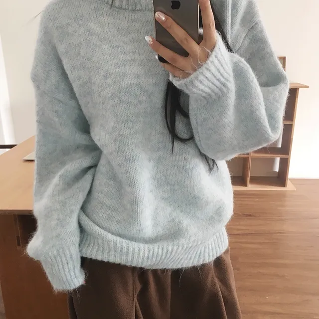 [MD픽/7천장 판매/5col🧶] 코모 울 보카시 파스텔 도톰 루즈핏 라운드 니트