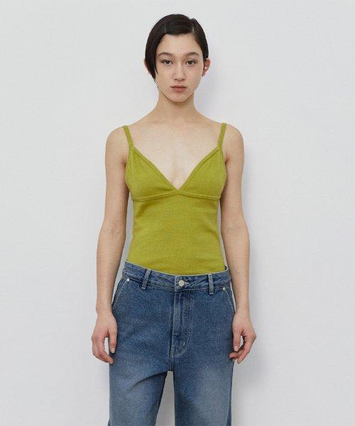 SLEEVELESS KNIT TOP (OLIVE)
