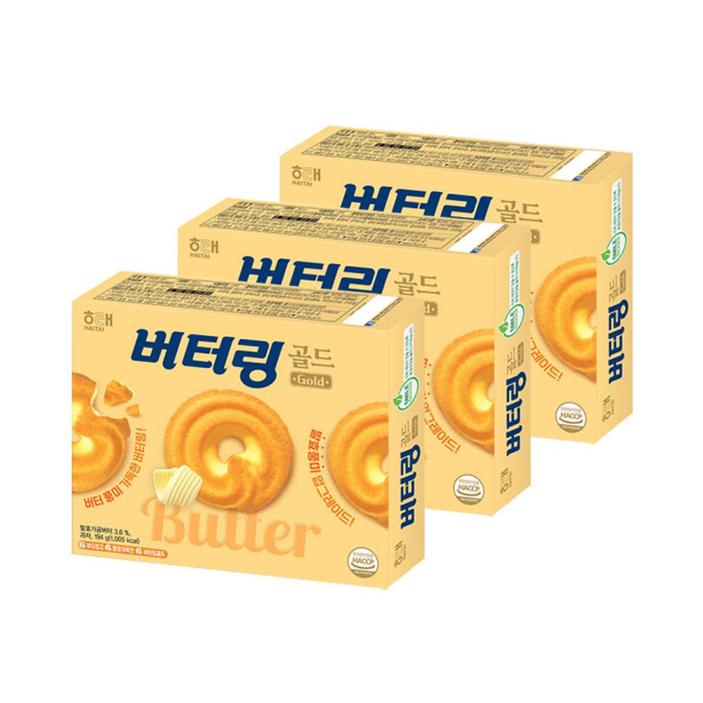 해태 버터링 골드 194g x 3통 / 부드러운 쿠키 버터