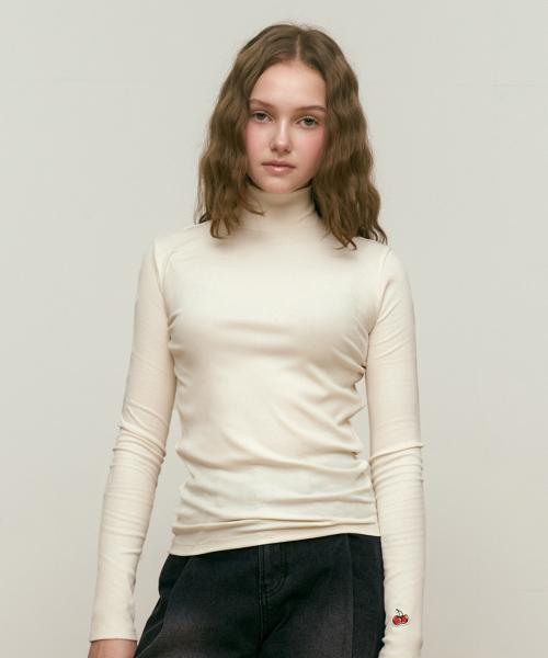 체리 베이직 하프넥 티셔츠 [아이보리]