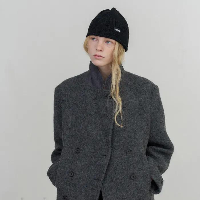 [11th] Soft frame cashmere beanie - black