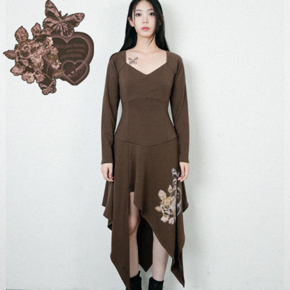 [PRE- ORDER] Cut-free dress_Brown