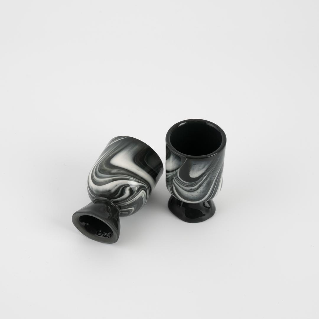 [오엠지세라믹] mini cup ( black  marbling  + black )