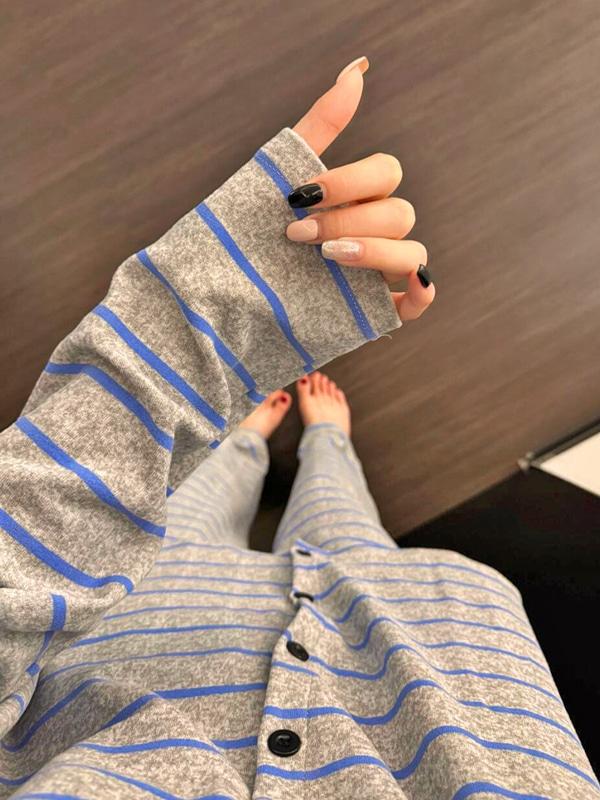 블루라인 긴팔 상하세트 파자마 잠옷