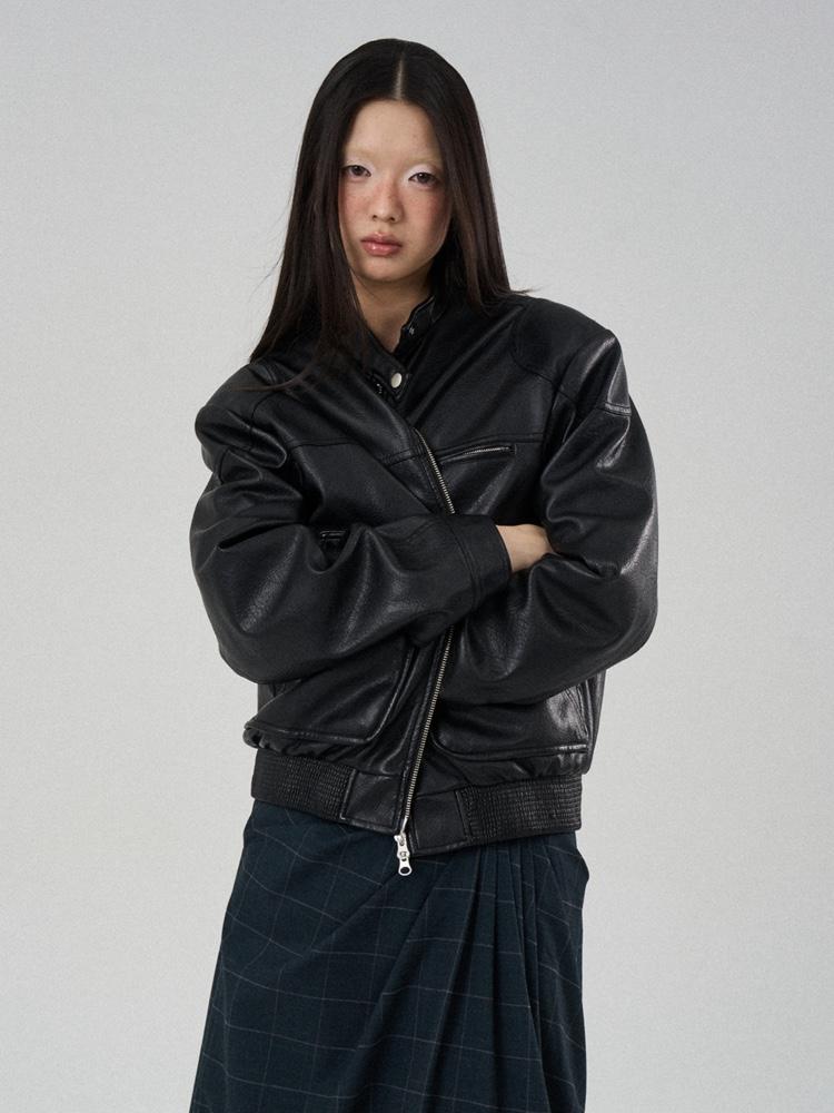 Take Care Leather Metal Motorcycle Jacket