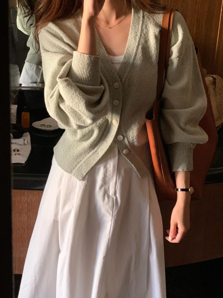 24SS 베니르 부클 브이 가디건 브이넥 루즈핏 긴팔 니트가디건  / 달리언니