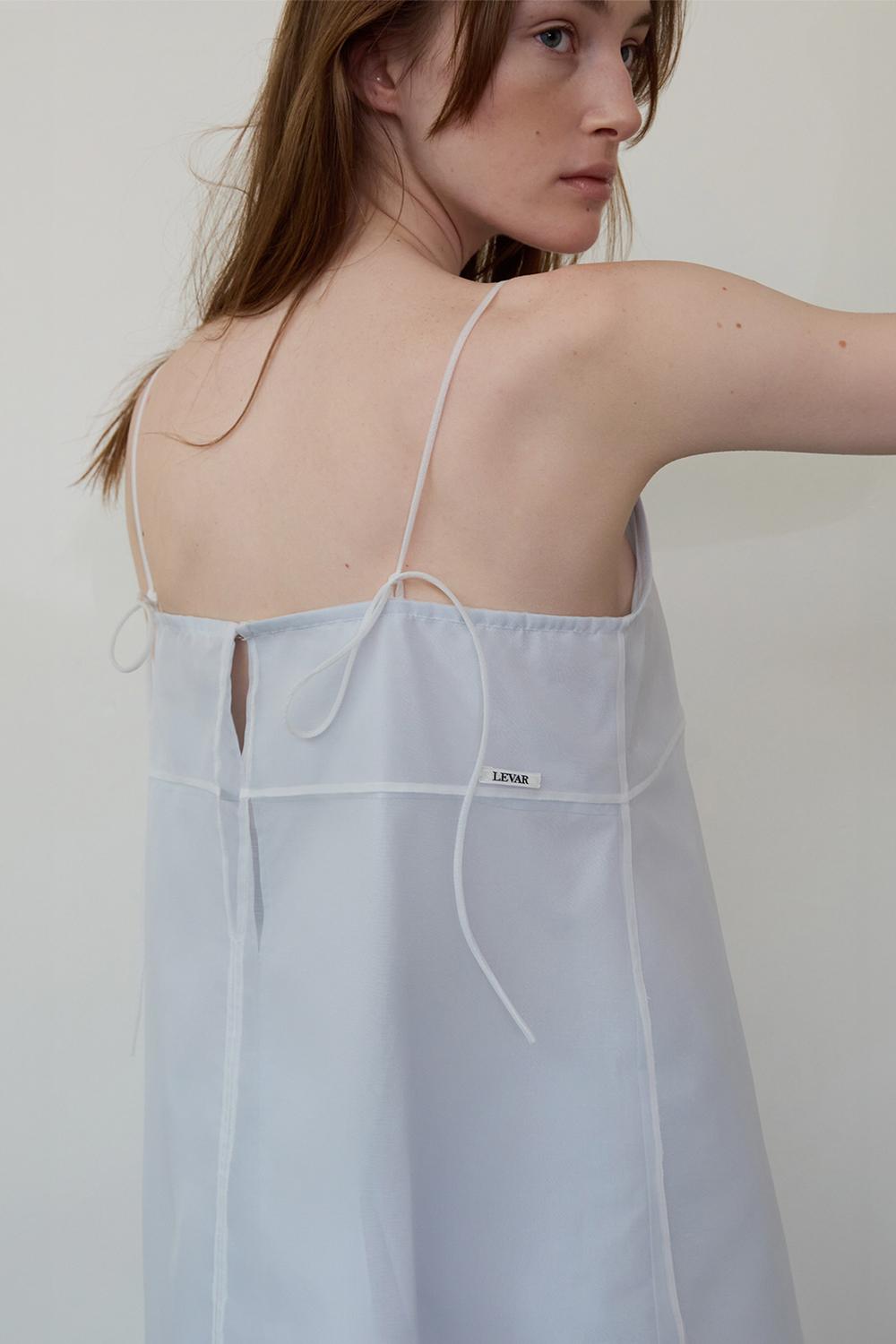 [Shipping 5/16] Layered Sheer Slip Dress - Powder Blue