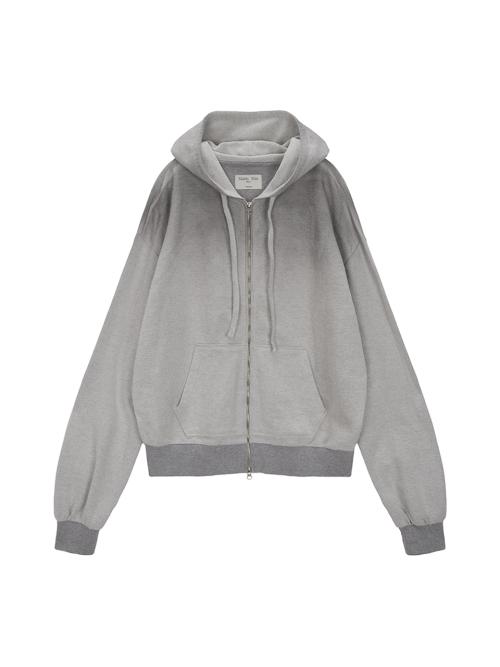 ARM PATCH POINT HOODY ZIP UP FOR MEN IN LIGHT GREY