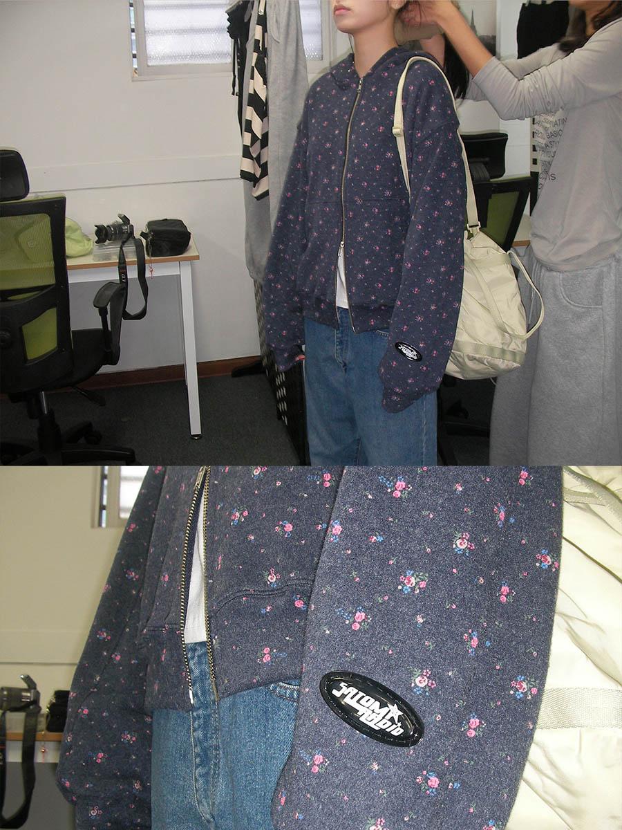 Flower hooded zip-up(n)