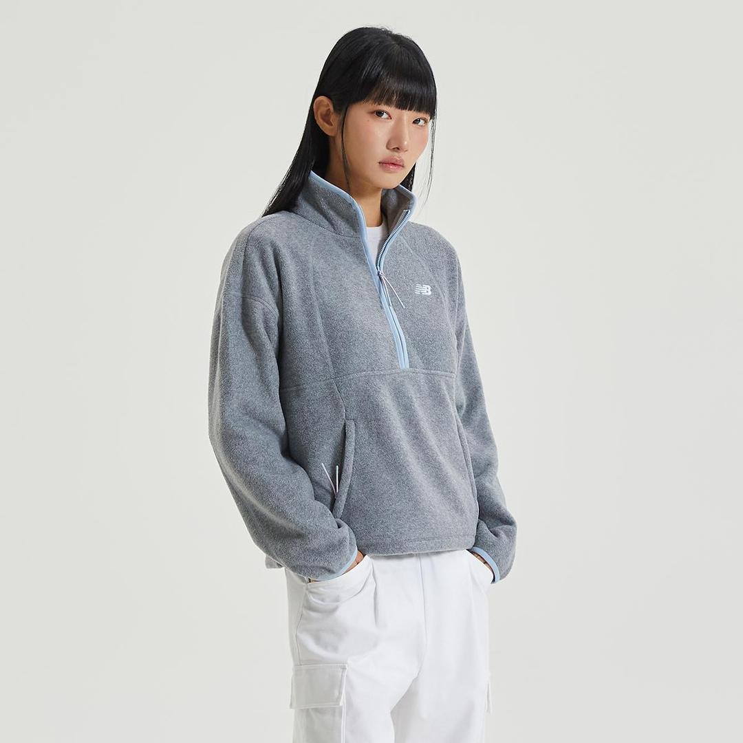 WOMEN 코지 플리스 반집업 (SEMI OVER FIT)