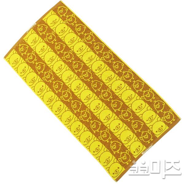 (일본) 리락쿠마 면100% 바디 바스타올 수건(와글와글 대형 60x120cm)캐릭터 목욕 샤워타올 고급 비치타월