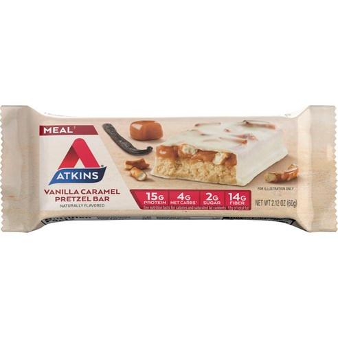 앳킨스 프로틴 밀 바 바닐라 캐러멜 프레첼 맛 5개입, 300g, 300g, 1개 - 프로틴바 | 쿠팡
