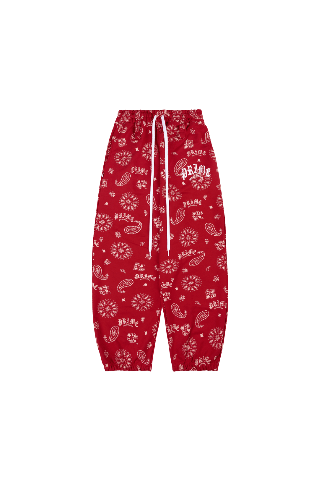 Paisley Wide Joggers Red