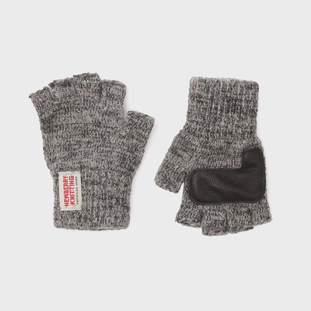 뉴베리니팅 사슴가죽 핑거리스장갑 - 차콜