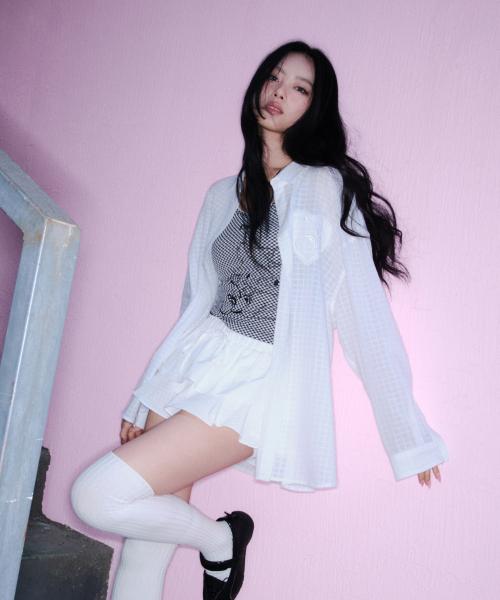 키르시 X 챠미키티 루즈핏 썸머 셔츠 [화이트]