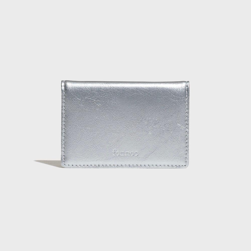 CRINKLE SOFT CARD CASE - SILVER