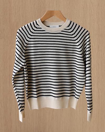 래글런 stripe knit