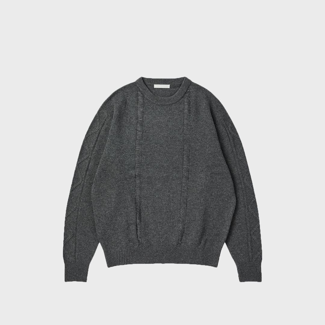 DAMAGED FISHERMAN KNIT (Dark grey)