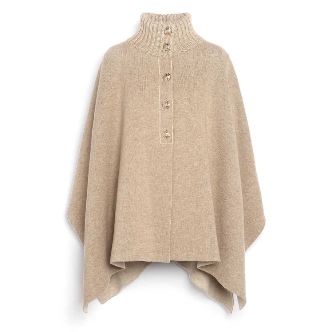 캐시미어 소재 케이프 - beige / XS/S