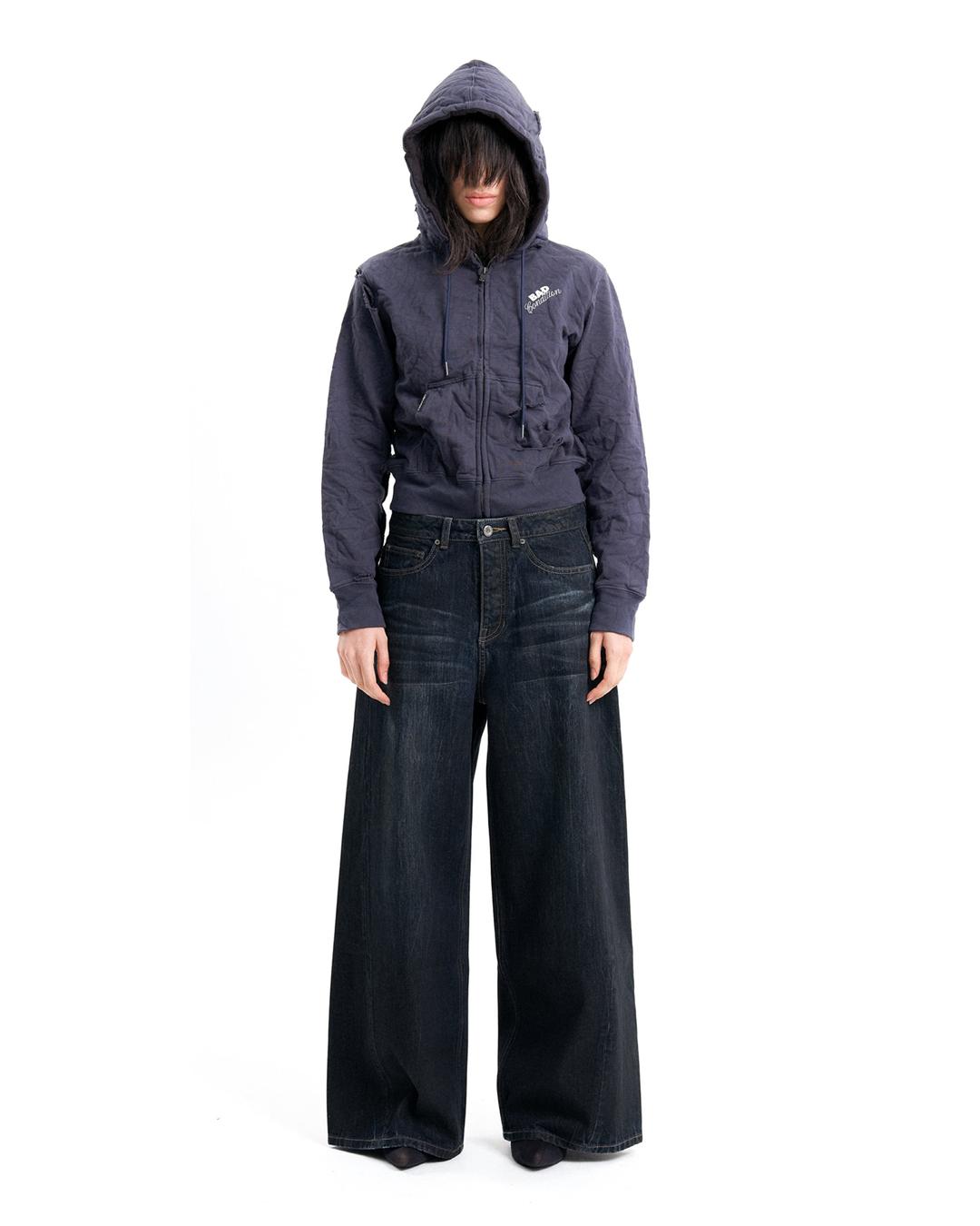 (EMMA) COATED DENIM PANTS - 0 / COATED NAVY