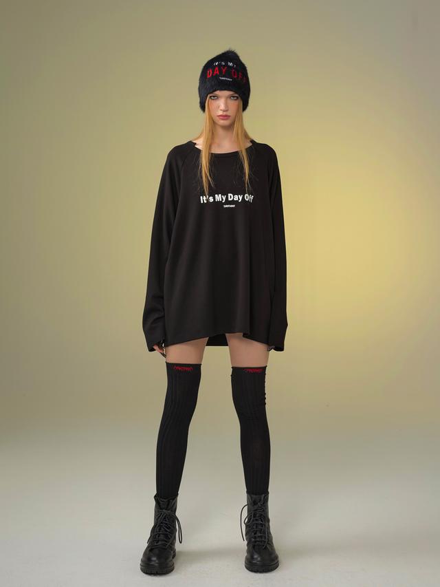 [TAROTAROT] Vertical Weaving Logo Embroidered Stockings/Socks