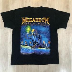 Megadeth 메가데스 스래쉬메탈 락밴드 프린팅 티셔츠 반팔 메탈리카 헤비락
