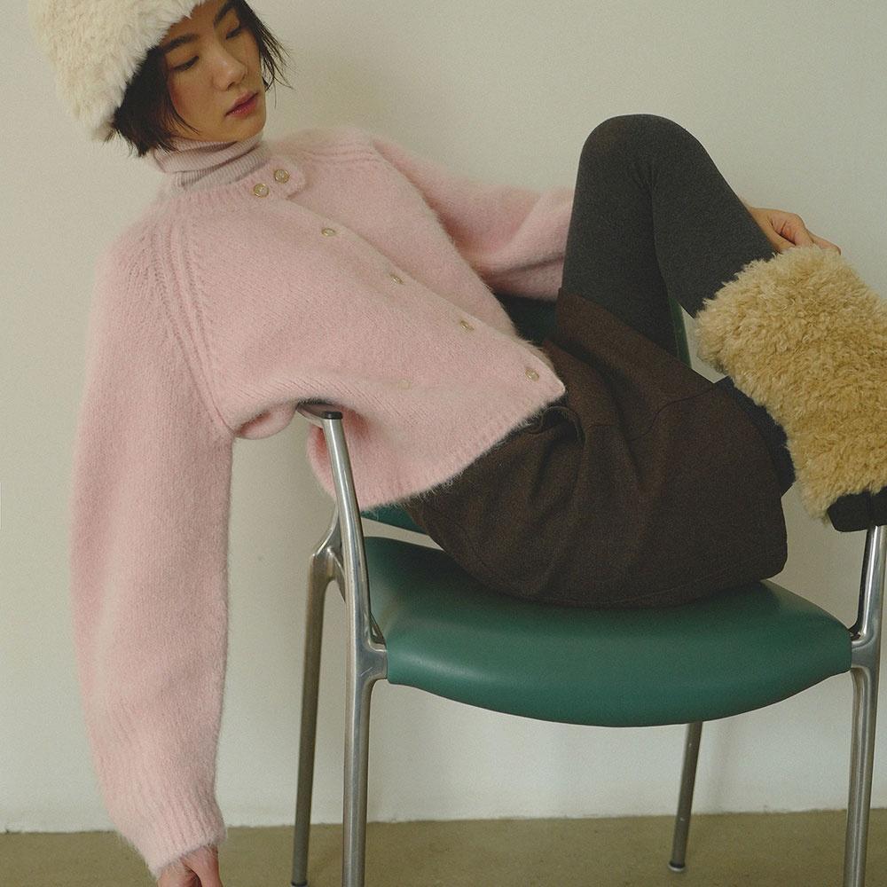 moui Cloud alpaca knit cardigan (PINK)